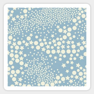 Galaxy Glam Geometry / Vintage Sky Blue and Cream Shades Sticker